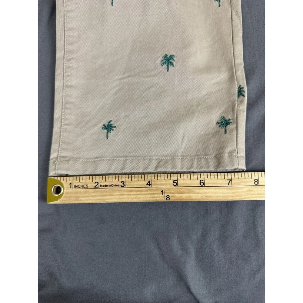 Bonobos Original Chino Pants Men's 35x30 Beige Palm Tree Print Athletic Fit NWOT